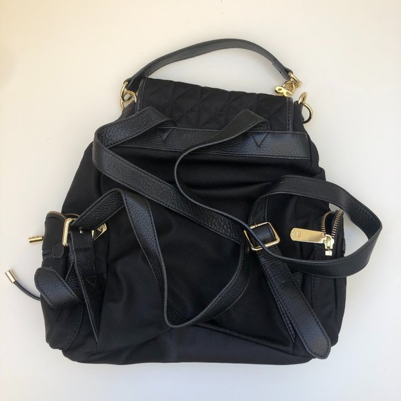 Juicy Couture leather trim satin backpack